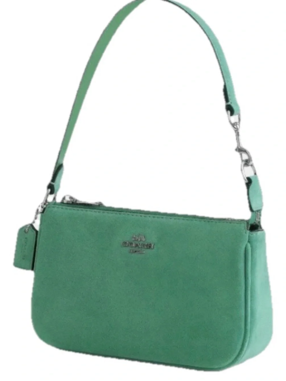 COACH Nolita 19 Shoulder Bag in Mint Green Suede with Silver Tone Hardware - NWT